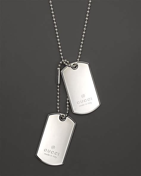 gucci silver dog tag necklace|sterling silver dog tag necklace.